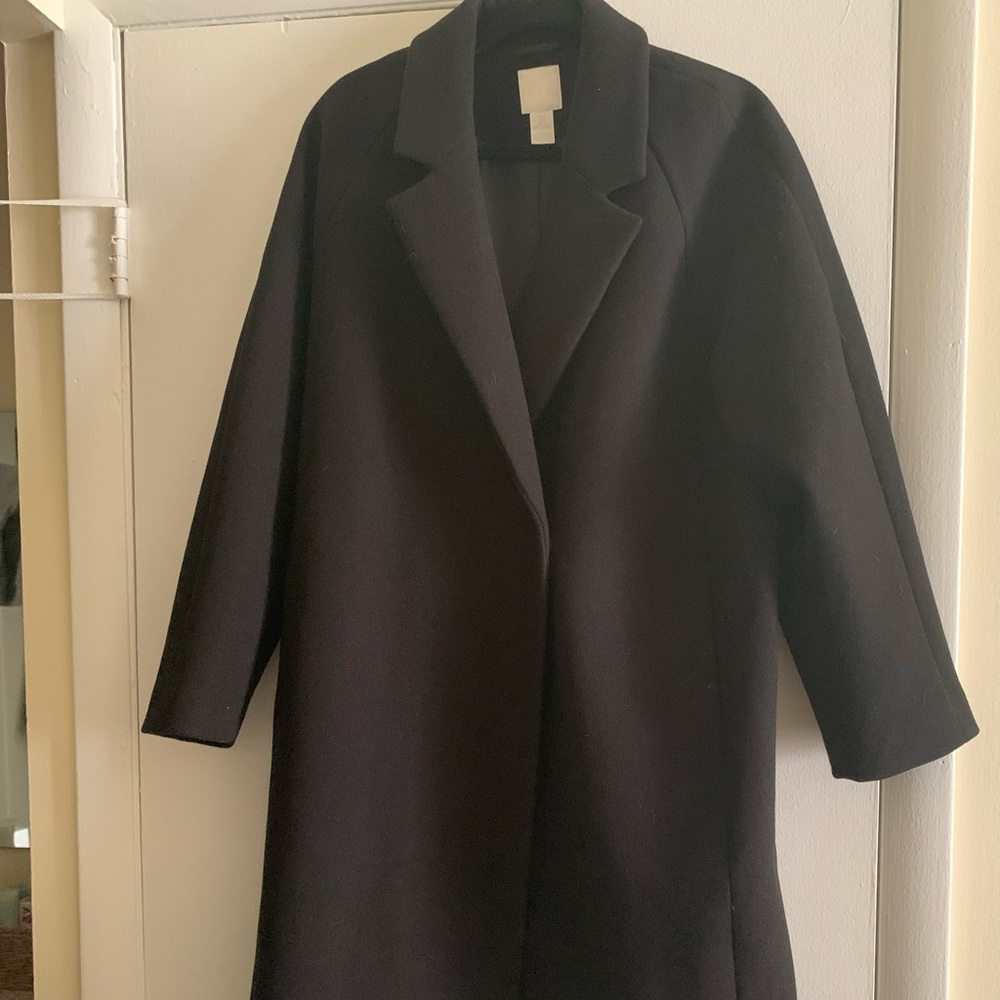 NWOT H&M Black Overcoat